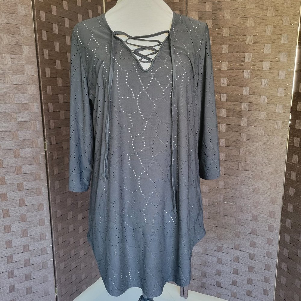 Nimes Cote d’ Azur Black Swimsuit Coverup  Size Large